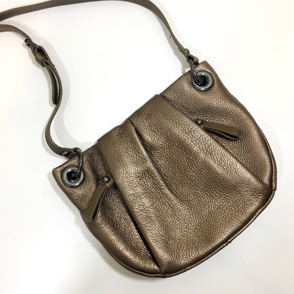 Women's Metallic Bronze Leather Shoulder Bag